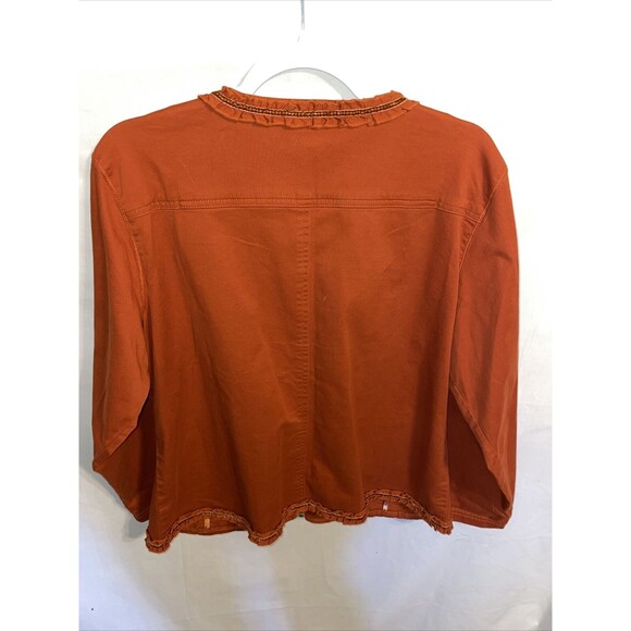 Chico’s Fashion Shacket Women’s Size 3 U.S. XL Orange Full Zip Long Sleeve - Picture 8 of 12